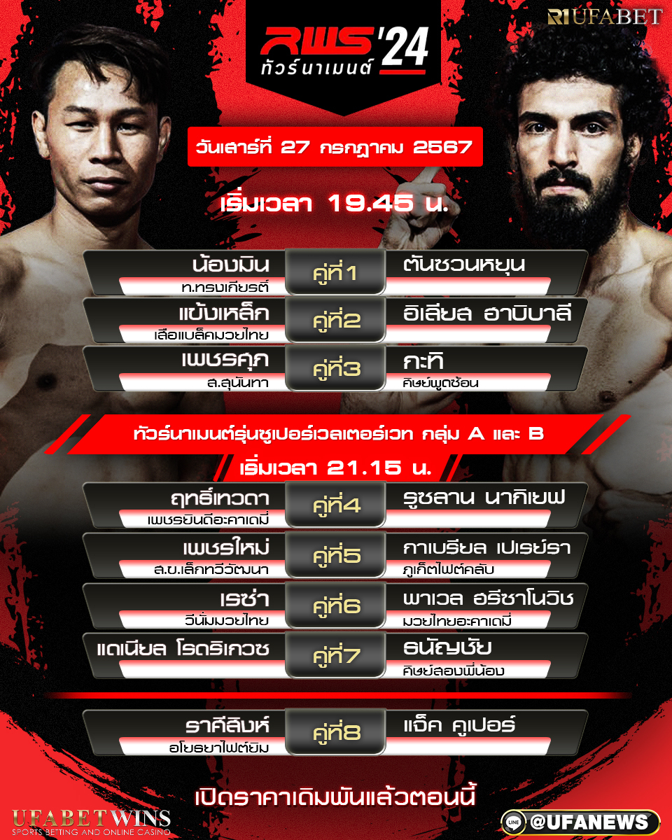 มวยวันนี้ RWS ราชดำเนิน เวิลด์ ซีรีส์  27/07/67