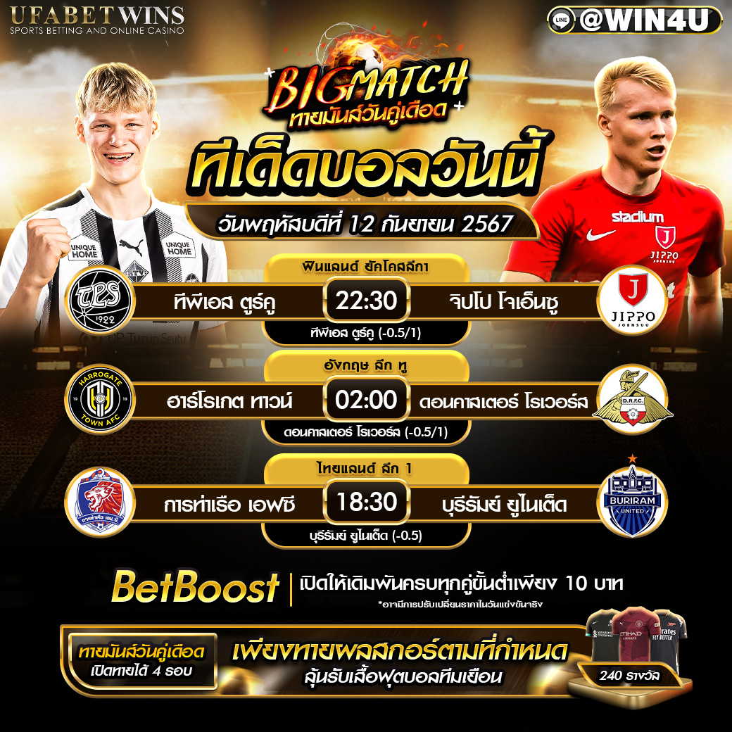 ทีเด็ดบอล วิเคราะห์บอลวันนี้ 12/09/67