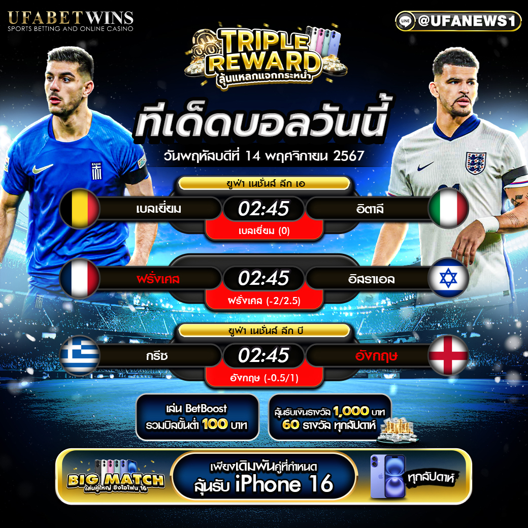 ทีเด็ดบอล วิเคราะห์บอลวันนี้ 14/11/2567