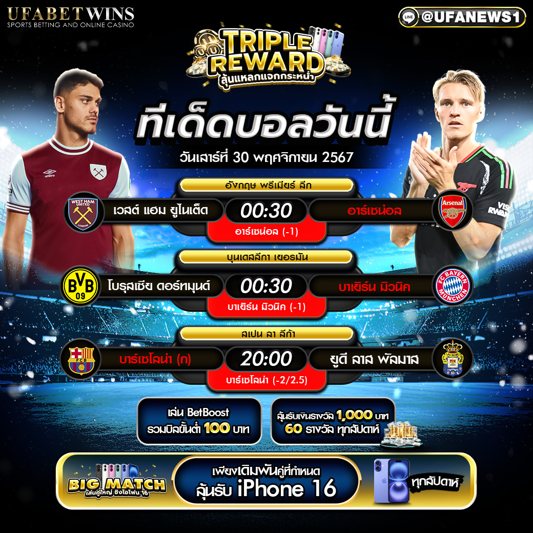 ทีเด็ดบอล วิเคราะห์บอลวันนี้ 30/11/2567