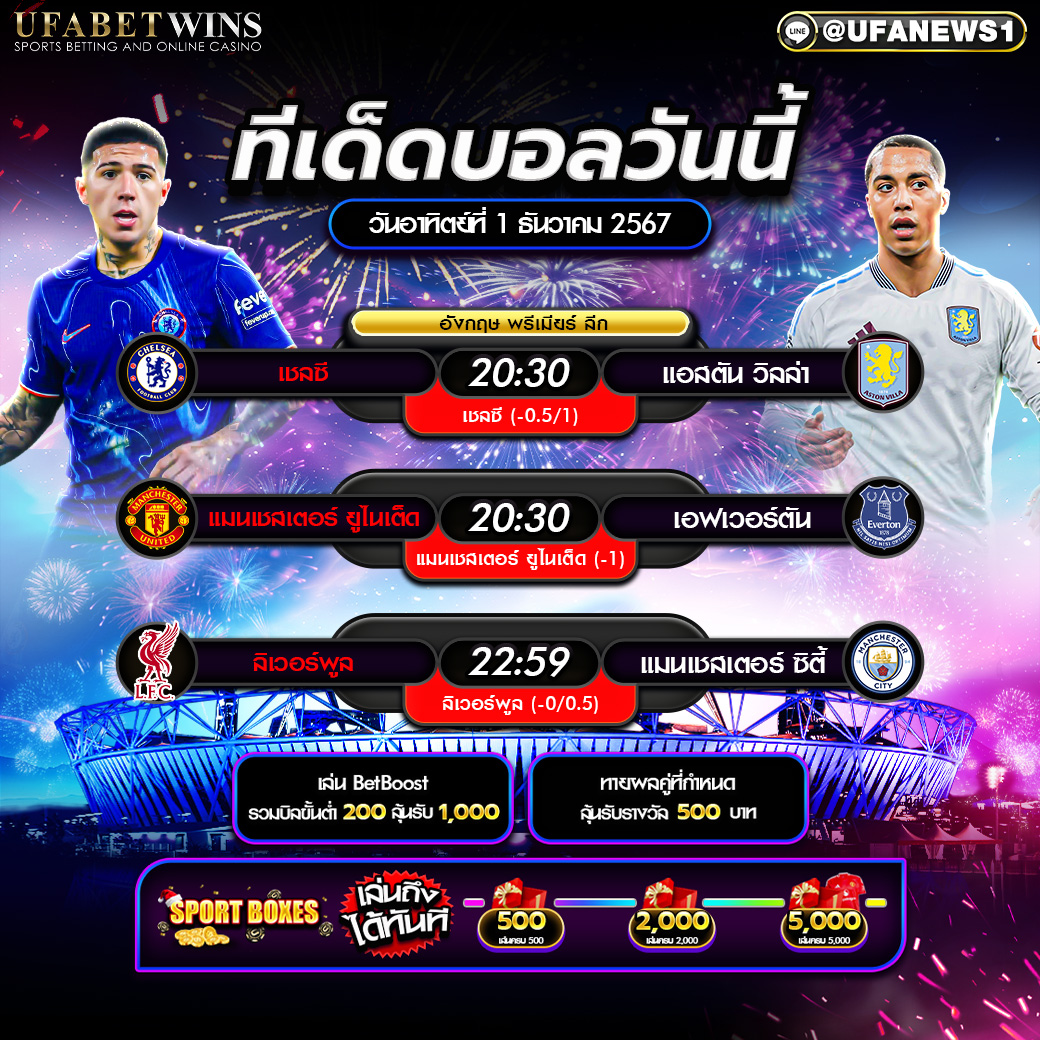ทีเด็ดบอล วิเคราะห์บอลวันนี้ 01/12/2567