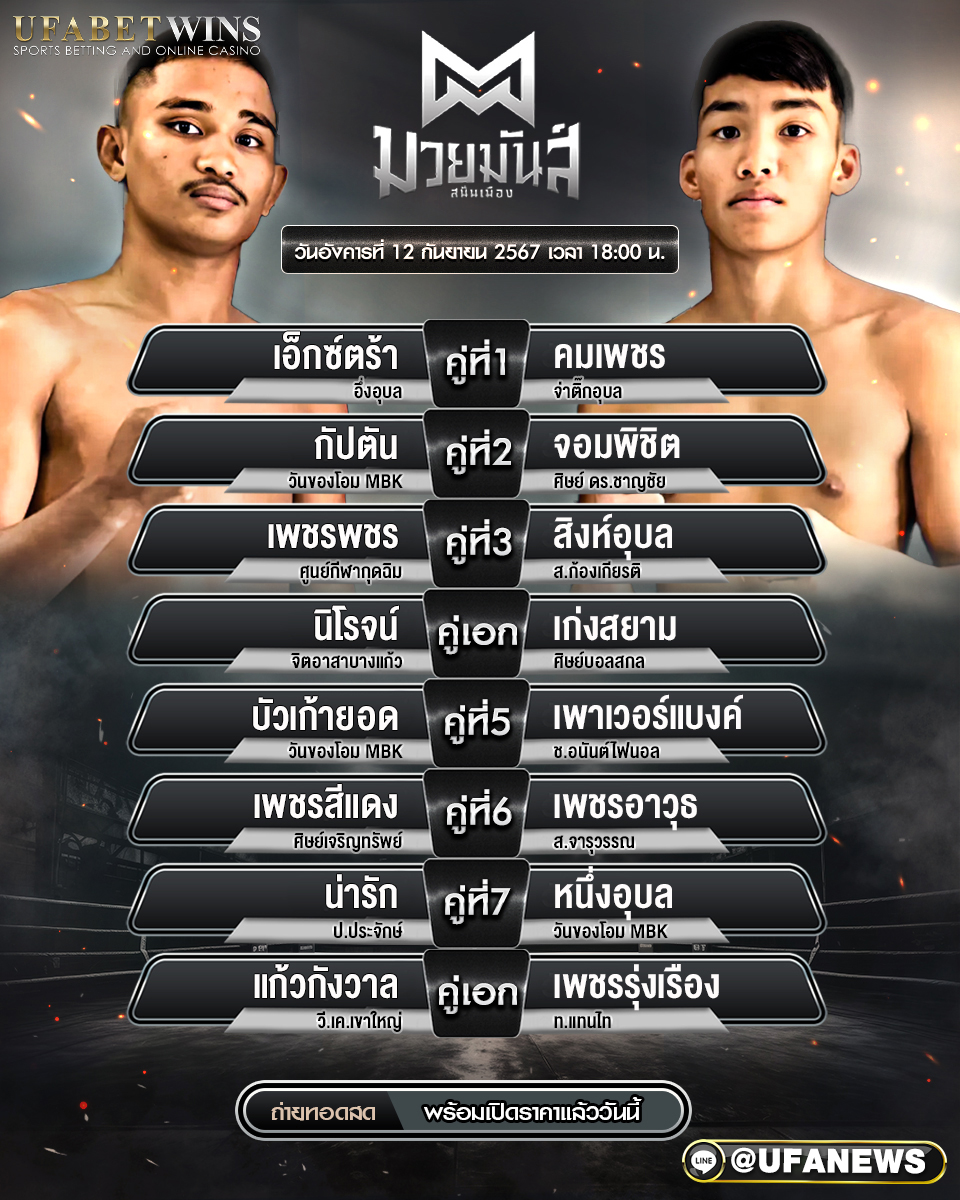 มวยวันนี้ ศึกมวยมันส์สนั่นเมือง 12/11/67
