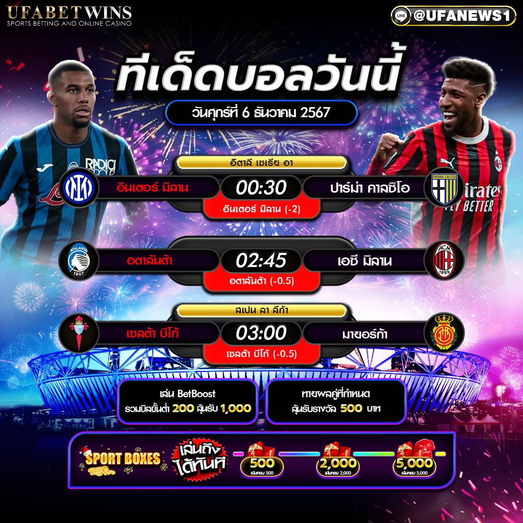 ทีเด็ดบอล วิเคราะห์บอลวันนี้ 06/12/2567