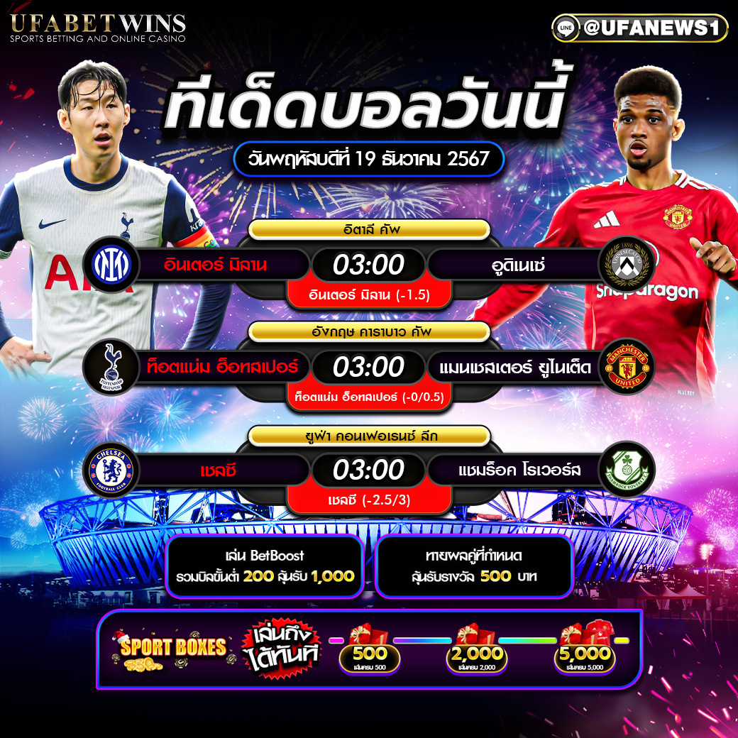 ทีเด็ดบอล วิเคราะห์บอลวันนี้ 19/12/2567