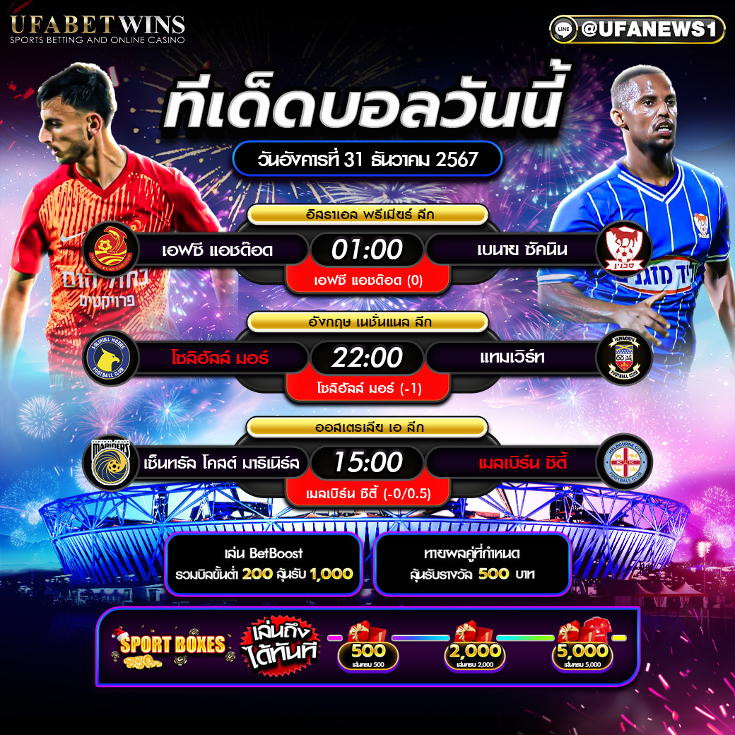 ทีเด็ดบอล วิเคราะห์บอลวันนี้ 31/12/2567