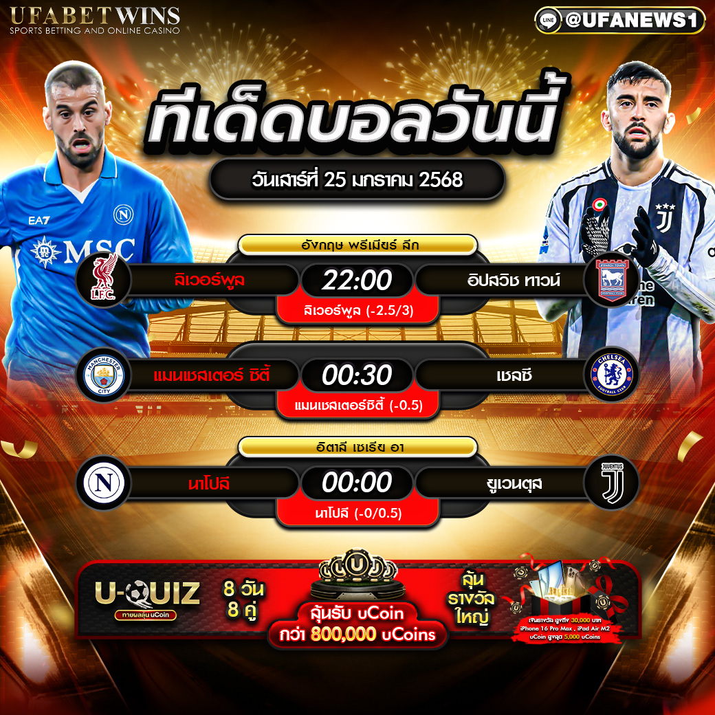 ทีเด็ดบอล วิเคราะห์บอลวันนี้ 25/01/2568