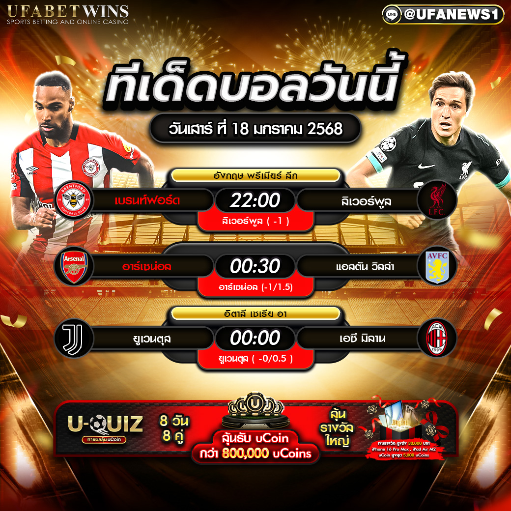 ทีเด็ดบอล วิเคราะห์บอลวันนี้ 18/01/2568
