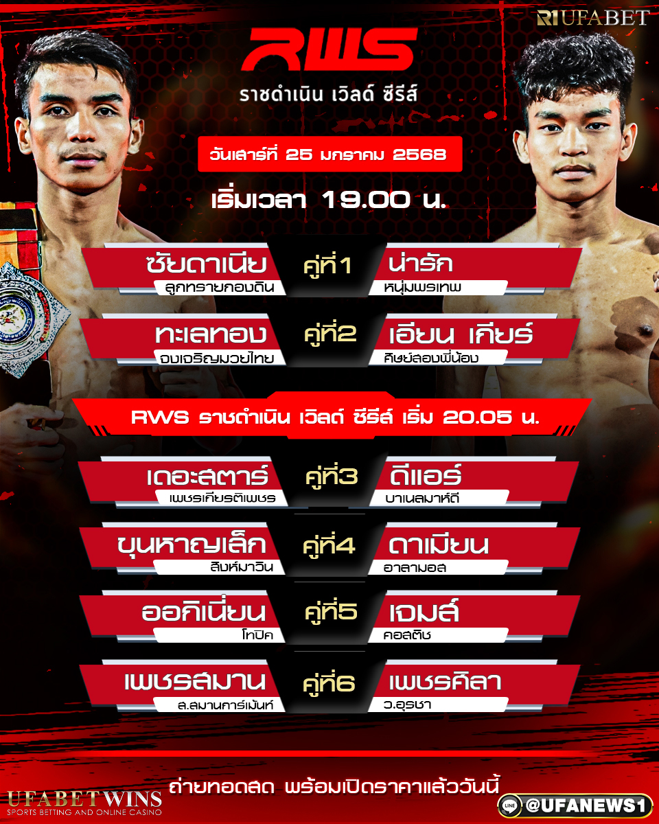 มวยวันนี้ ศึกRWS เวิลด์ซีรีส์ 25/01/68