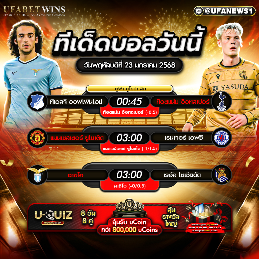ทีเด็ดบอล วิเคราะห์บอลวันนี้ 23/01/2568