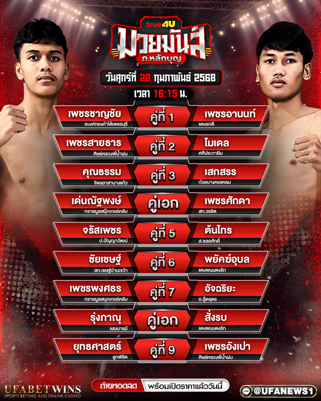 มวยวันนี้ ศึกมวยมันส์วันศุกร์+ภ.หลักบุญ 28/02/68