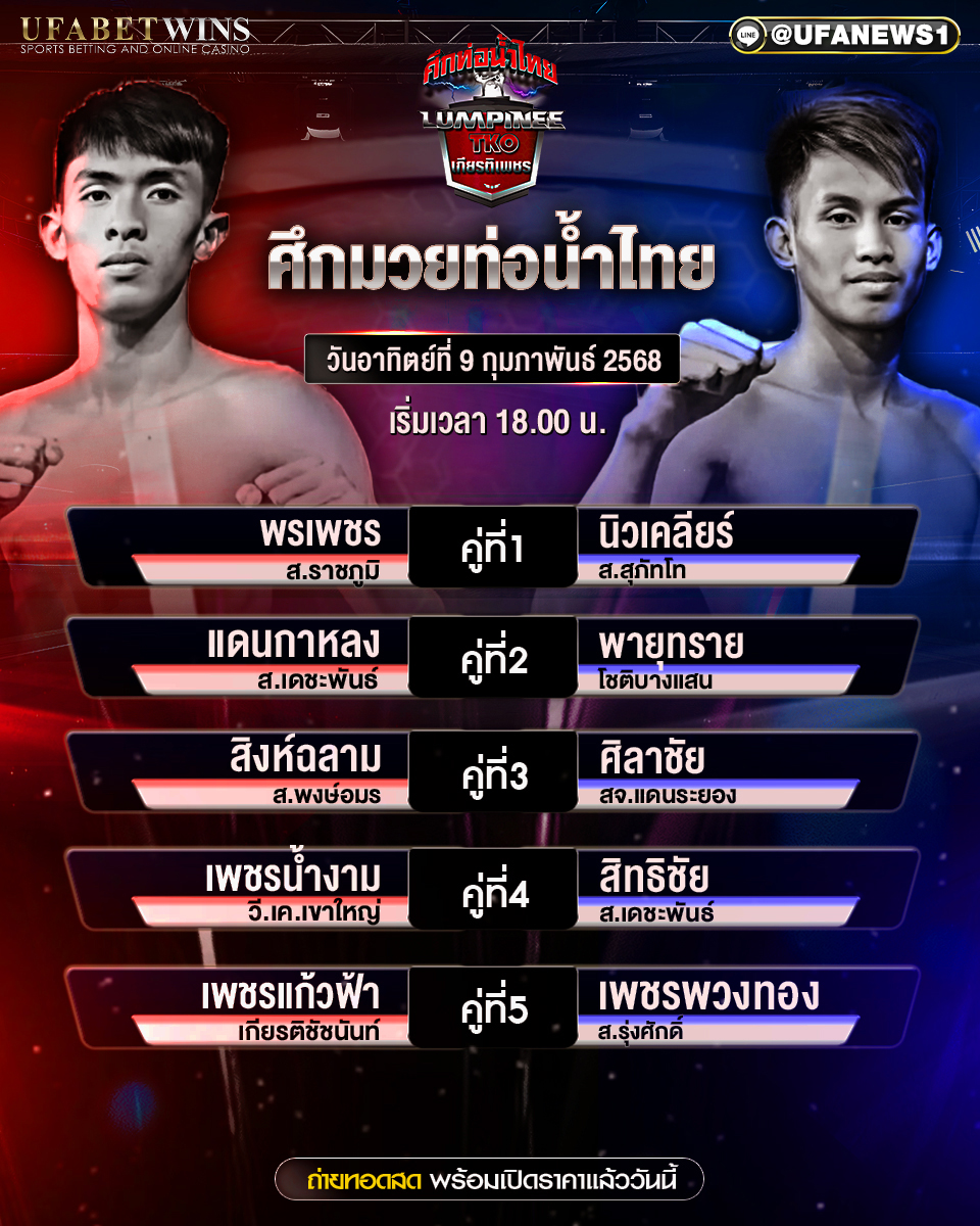 มวยวันนี้ ศึกท่อน้ำไทยเกียรติเพชร 09/02/68
