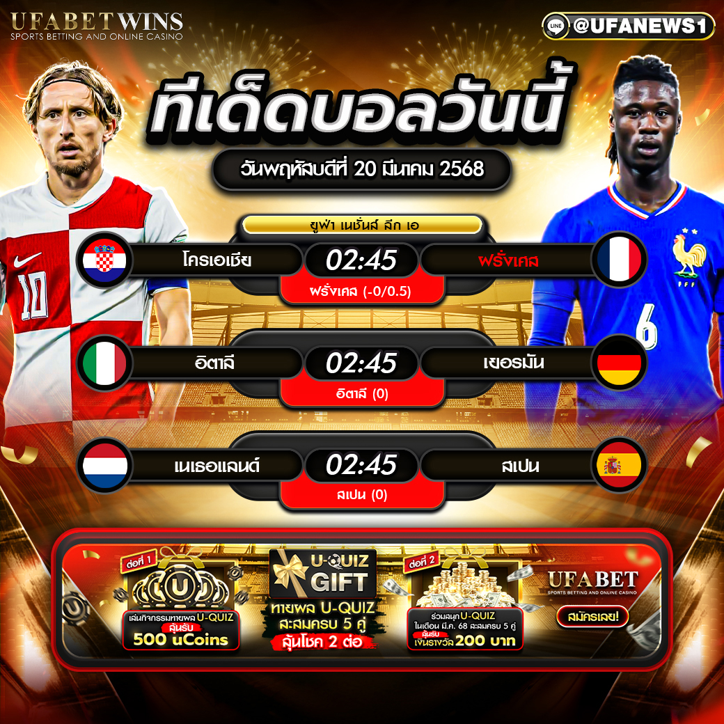 ทีเด็ดบอล วิเคราะห์บอลวันนี้ 20 มีนาคม 2568
