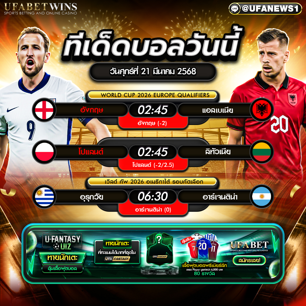 ทีเด็ดบอล วิเคราะห์บอลวันนี้ 21 มีนาคม 2568