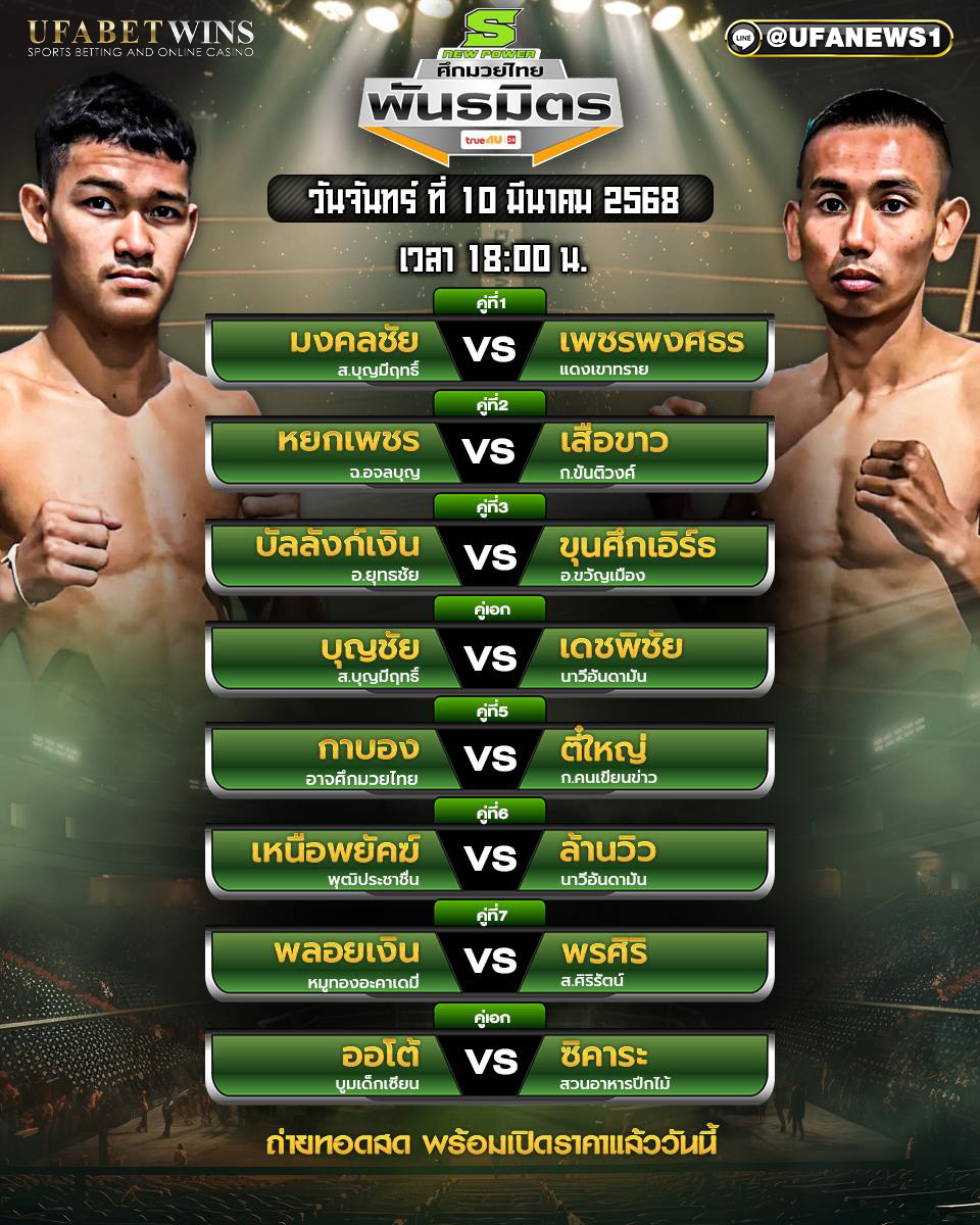 มวยวันนี้ ศึกมวยไทยพันธมิตร 10/03/68