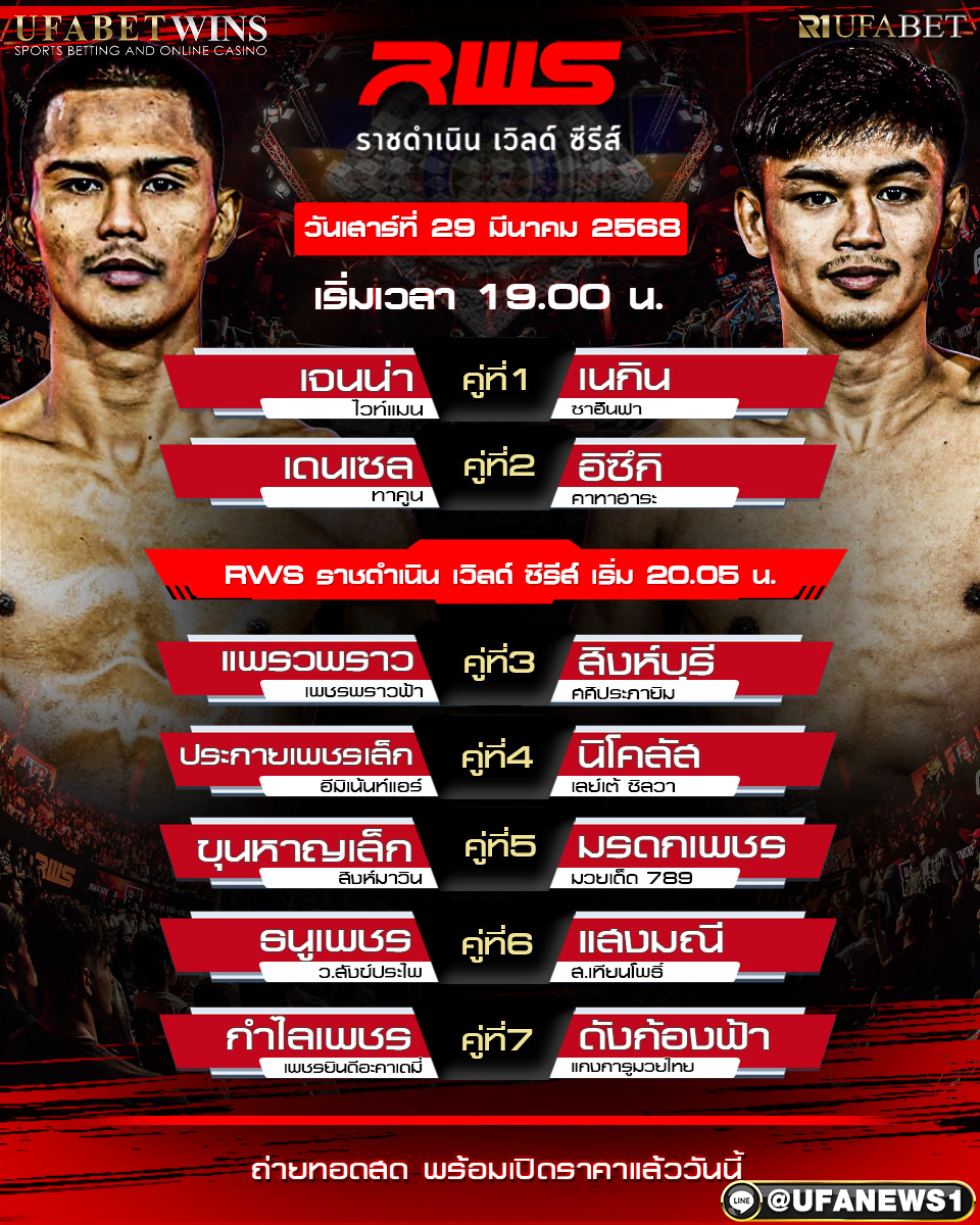 มวยวันนี้ ศึกราชดำเนิน เวิลด์ ซีรีส์ 29/03/68