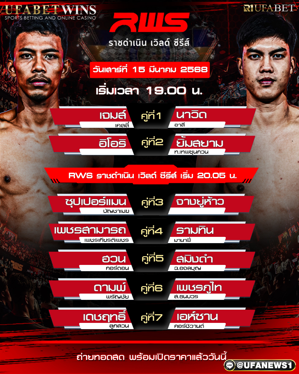 มวยวันนี้ ศึกRWS ราชดำเนิน เวิลด์ซีรีส์ 15/03/68
