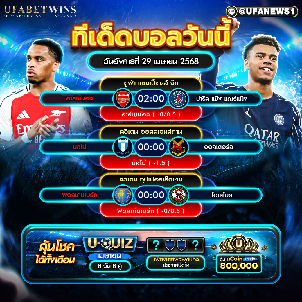 ทีเด็ดบอล วิเคราะห์บอล วันที่ 29 เมษายน 2568
