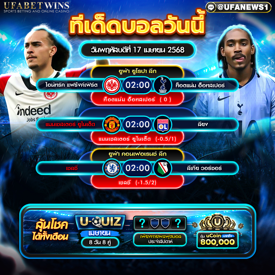 ทีเด็ดบอล วิเคราะห์บอลวันนี้ 17 เมษายน 2568