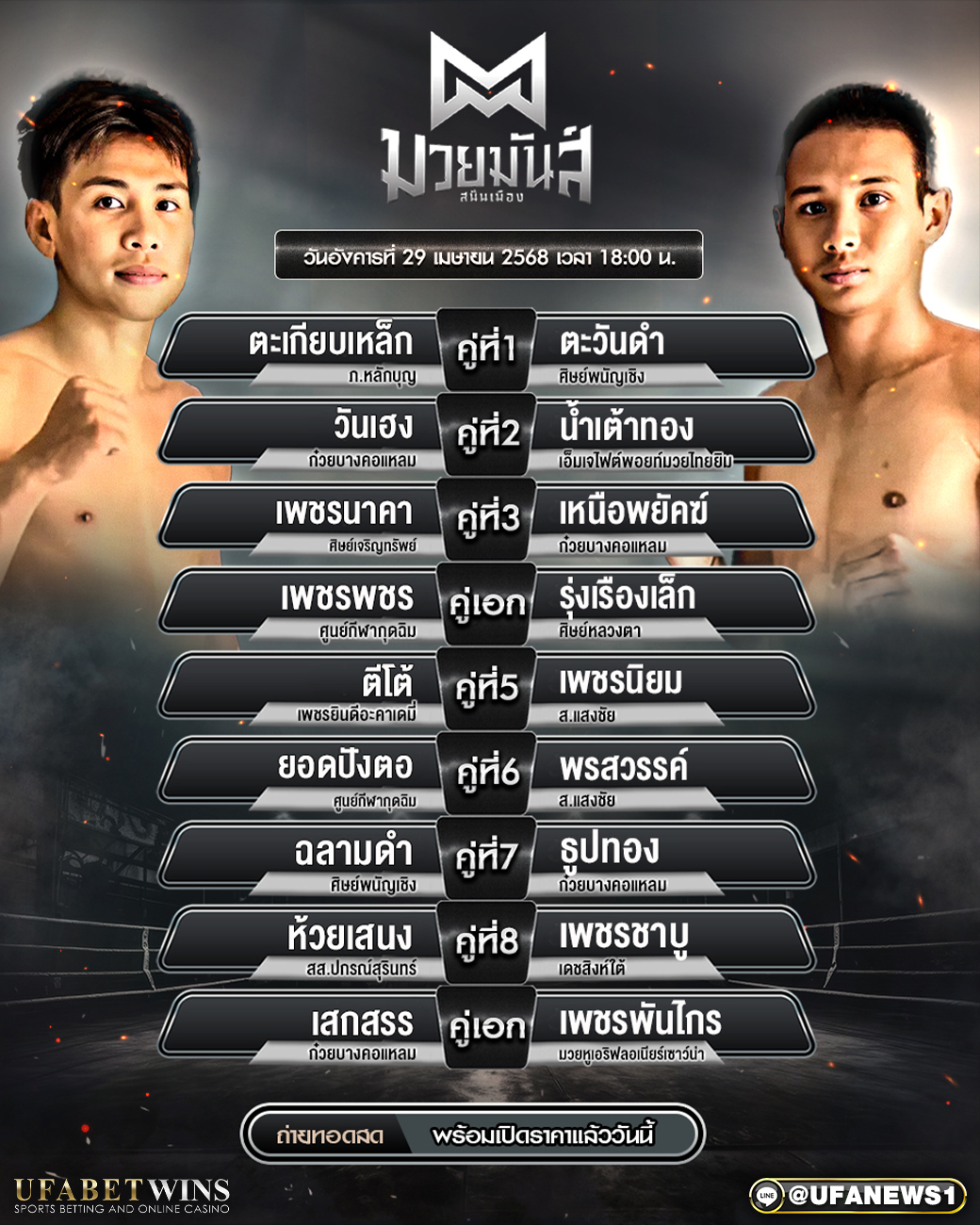 มวยวันนี้ ศึกมวยมันส์สนั่นเมือง 29/04/68