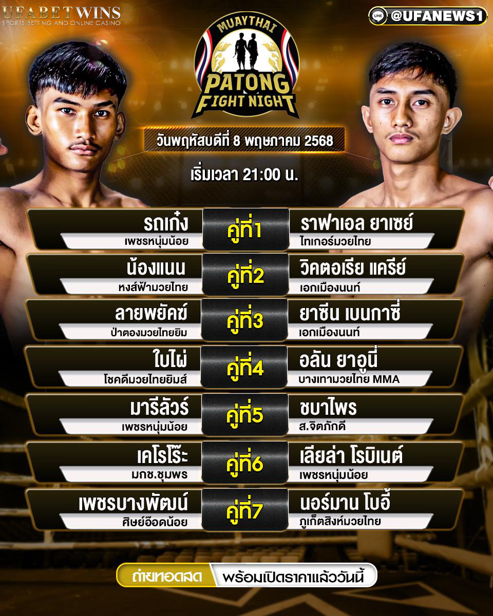 มวยวันนี้ ศึกสิงห์ป่าตอง 08/05/68