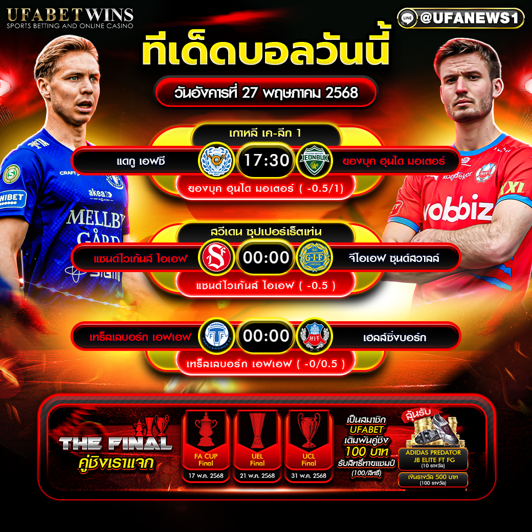 วิเคราะห์บอล วันที่ 27 พฤษภาคม 2568