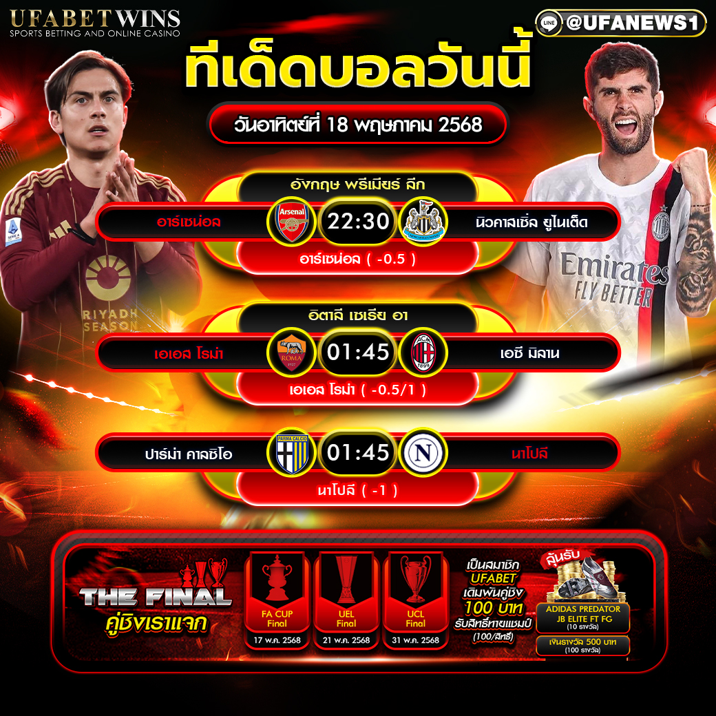 วิเคราะห์บอล วันที่ 18 พฤษภาคม 2568