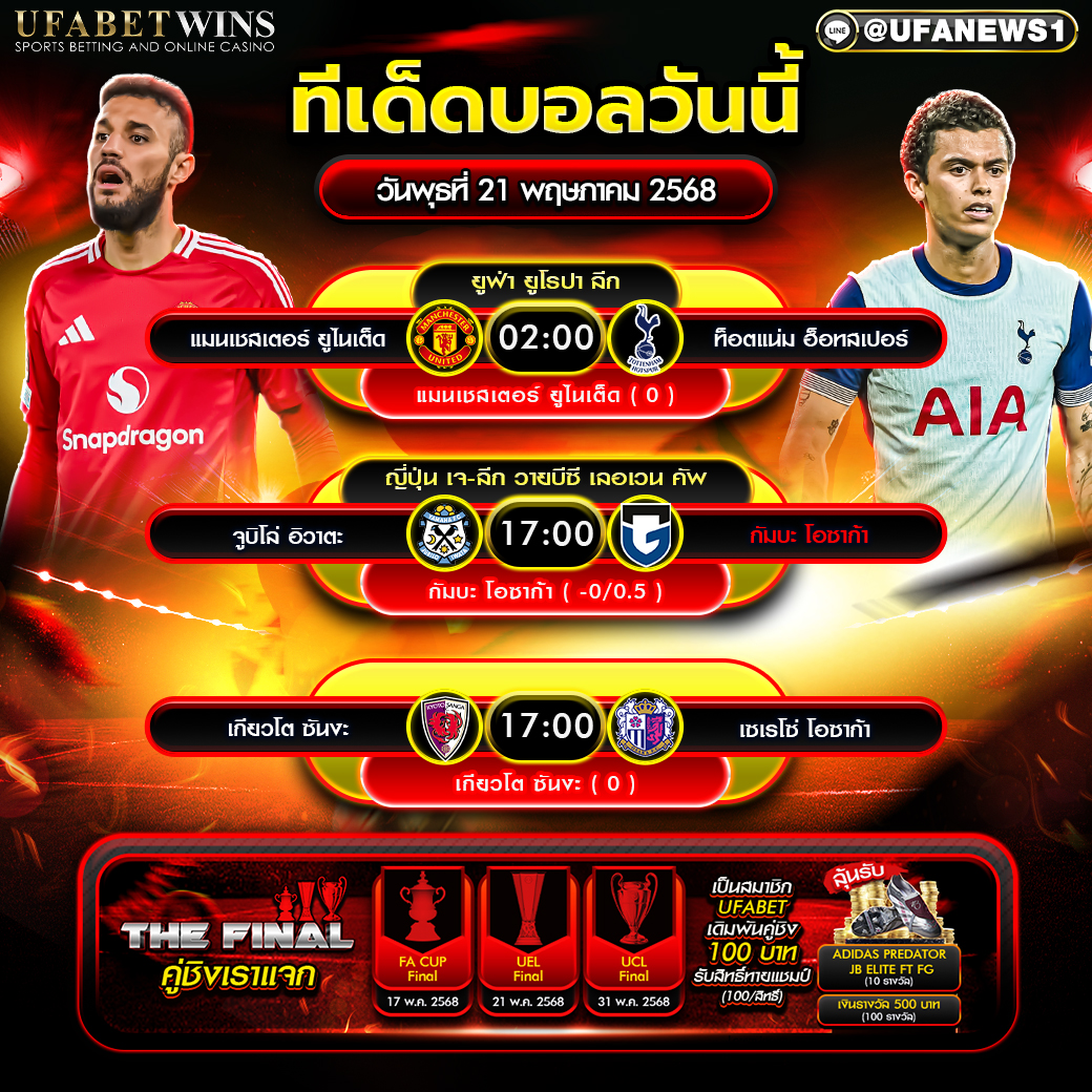 วิเคราะห์บอล วันที่ 21 พฤษภาคม 2568