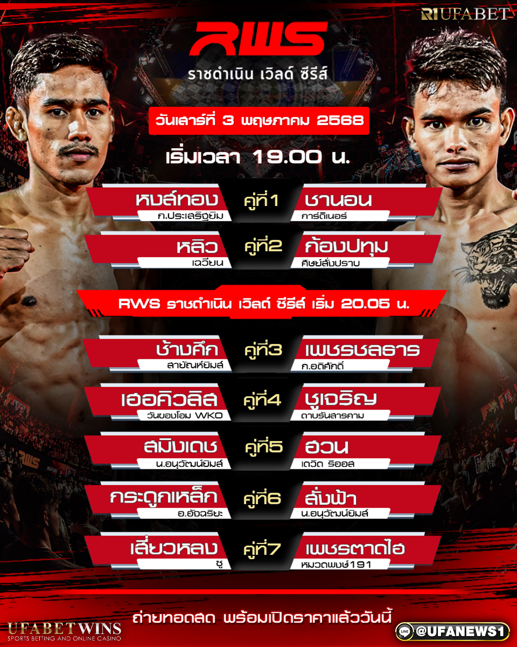 มวยวันนี้ ศึกRWSราชดำเนิน เวิลด์ ซีรีส์ 03/05/68