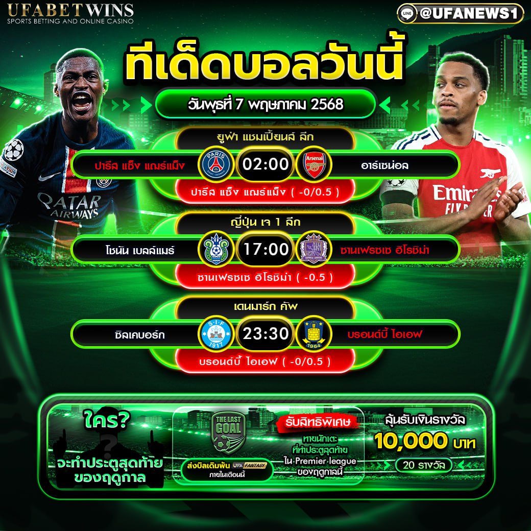 ทีเด็ดบอล วิเคราะห์บอล วันที่ 7 พฤษภาคม 2568