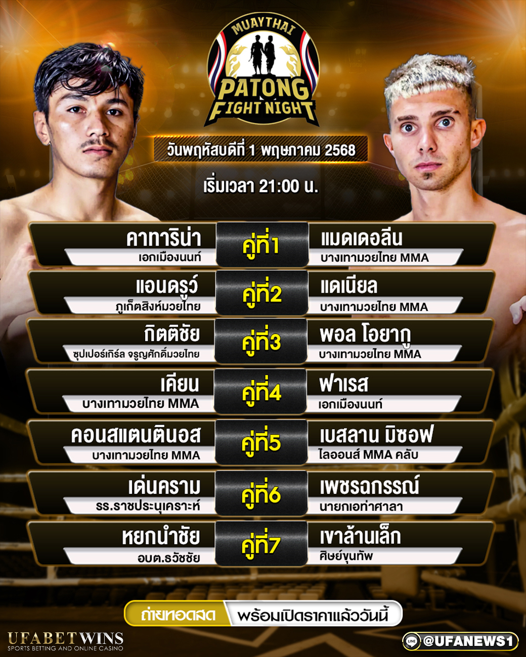 มวยวันนี้ ศึกป่าตองไฟท์ไนท์ 01/05/68