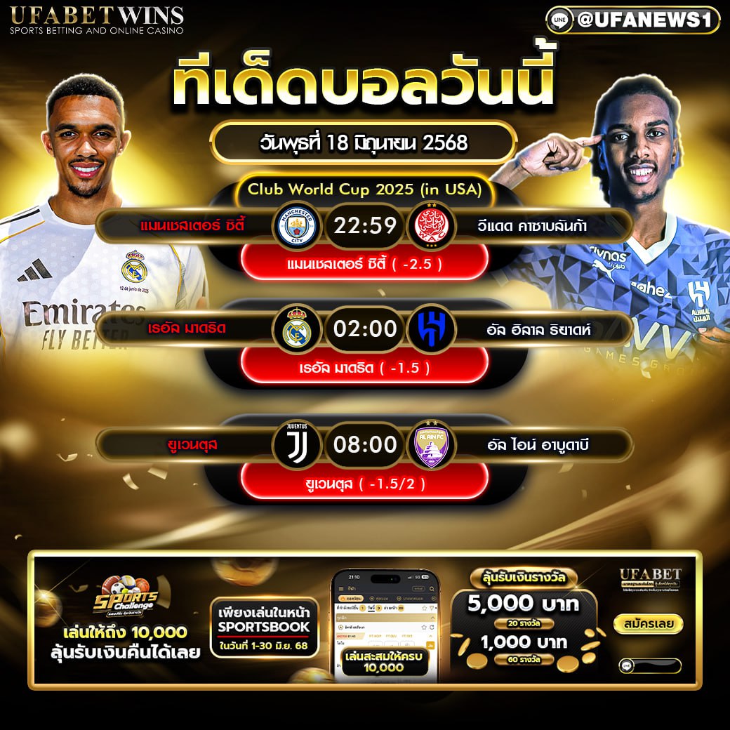 วิเคราะห์บอล วันที่ 18 มิถุนายน 2568