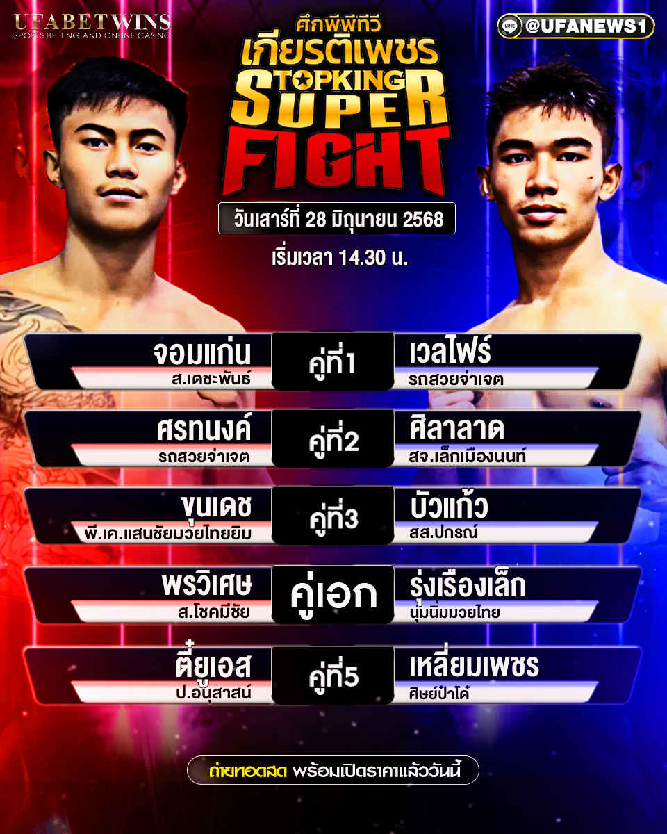 มวยวันนี้ ศึกมวยไทยเกียรติเพชร 28/06/68