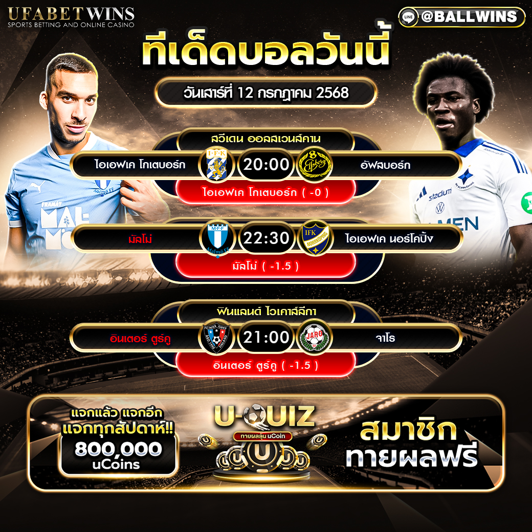 วิเคราะห์บอล วันที่ 12 กรกฎาคม 2568