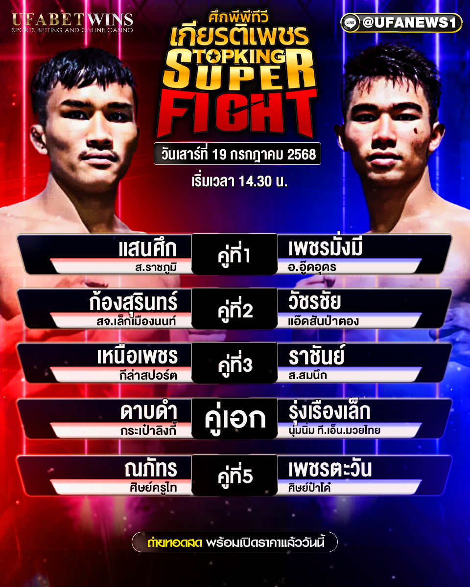 มวยวันนี้ ศึกมวยไทยเกียรติเพชร 19/07/68