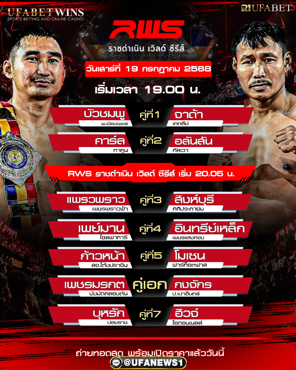 มวยวันนี้ ศึกราชดำเนิน เวิลด์ ซีรี่ 19/07/68