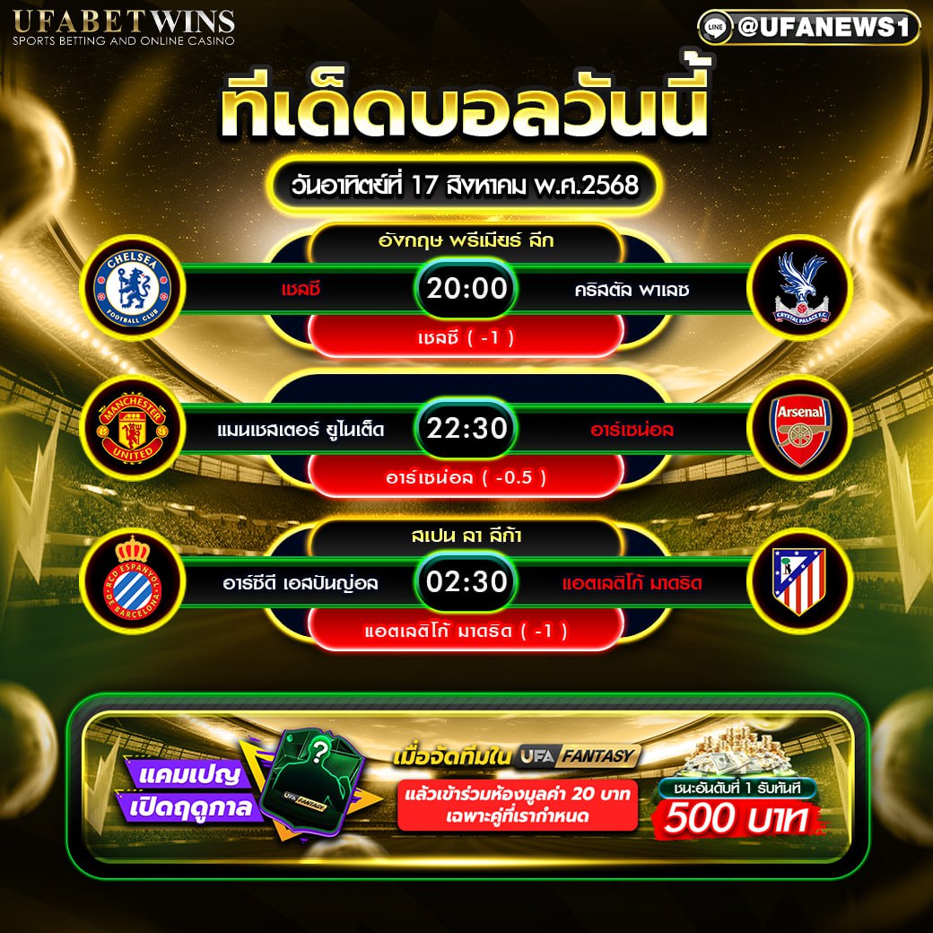วิเคราะห์บอล วันที่ 17 สิงหาคม 2568