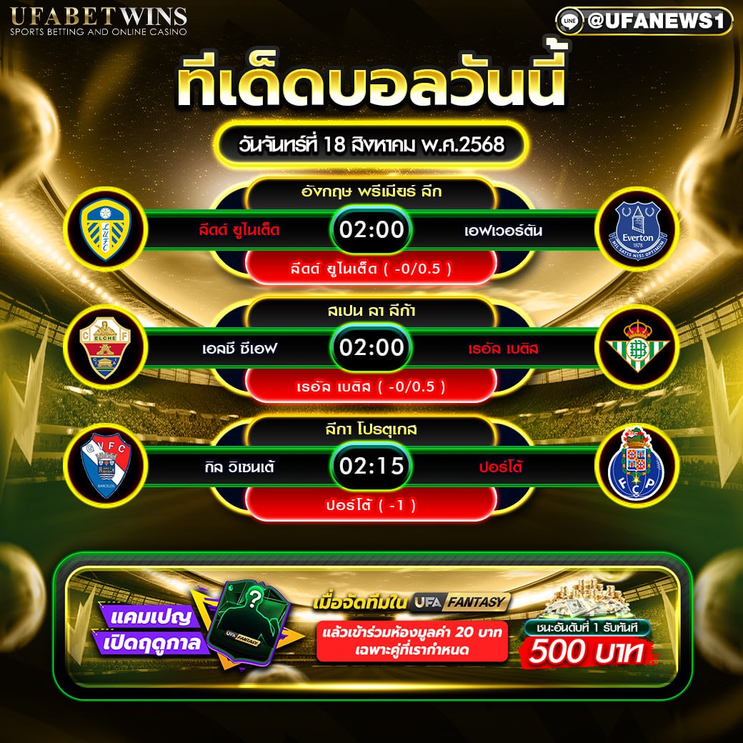 วิเคราะห์บอล วันที่ 18 สิงหาคม 2568