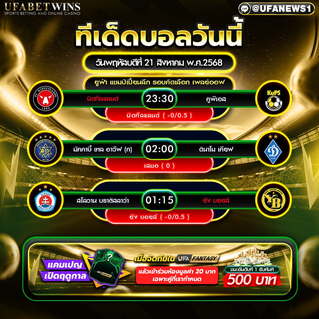วิเคราะห์บอล วันที่ 21 สิงหาคม 2568