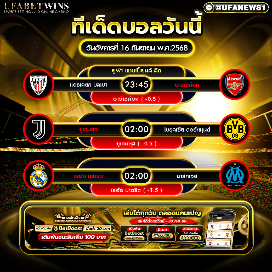 วิเคราะห์บอล วันที่ 16 กันยายน 2568