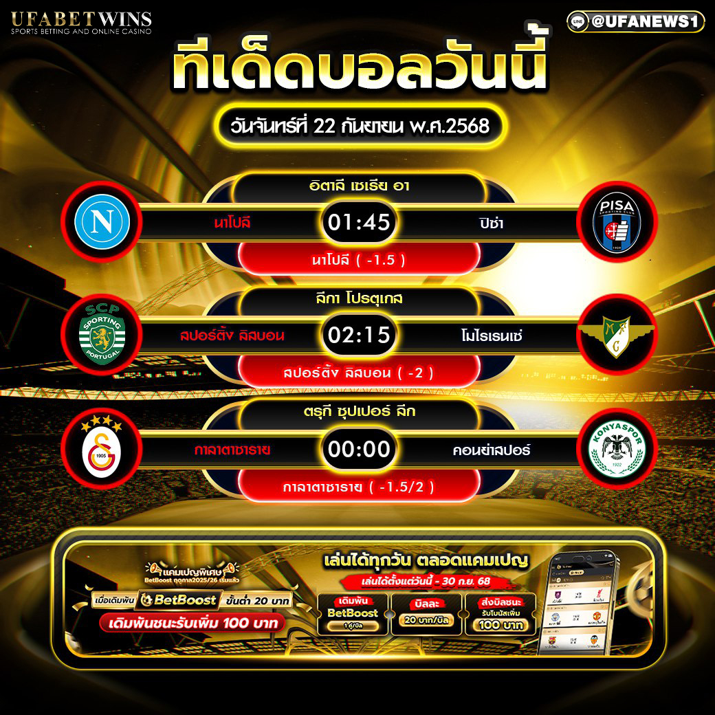 วิเคราะห์บอล วันที่ 22 กันยายน 2568