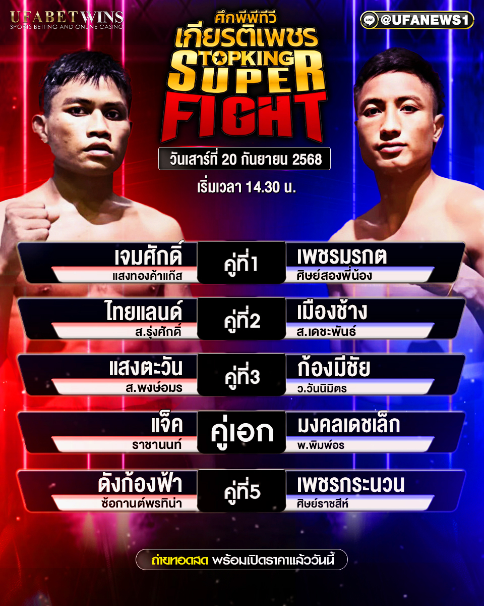 มวยวันนี้ ศึกมวยไทยเกียรติเพชร SKS 20/09/68