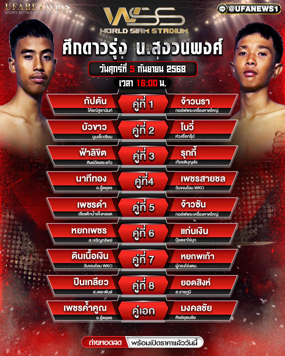 มวยวันนี้ ศึกดาวรุ่ง น. สงวนพงษ์ 5/09/68