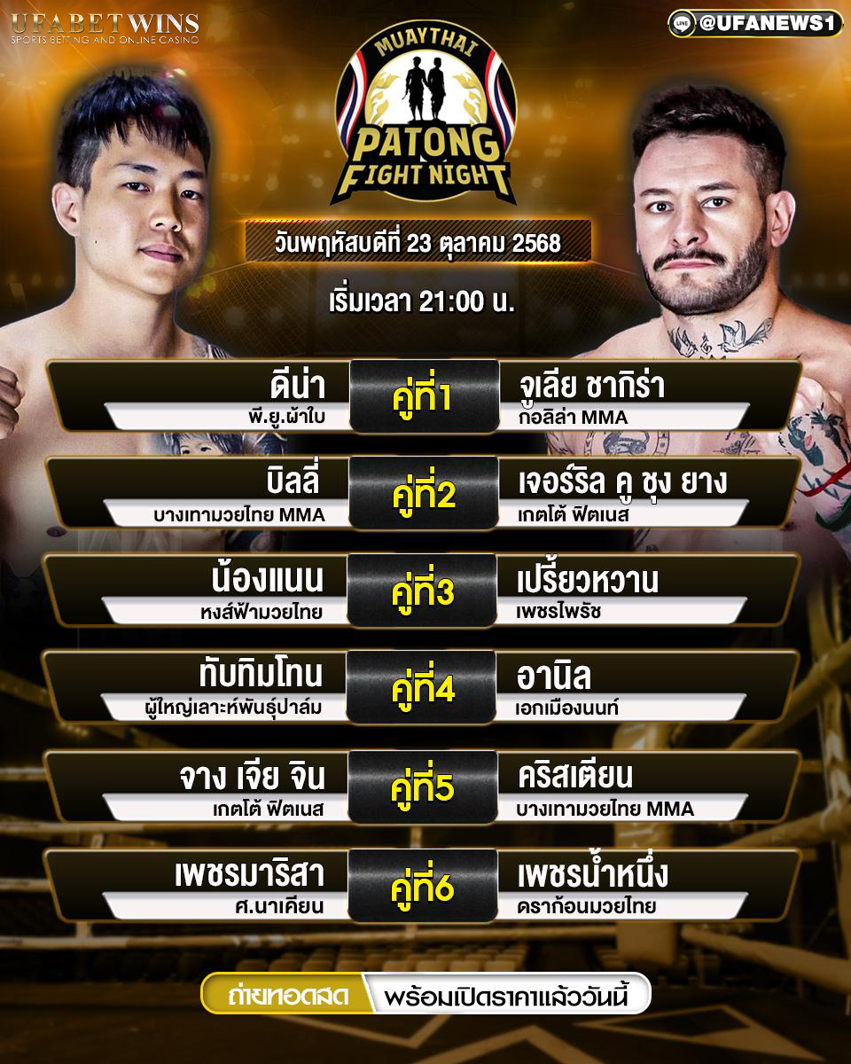 มวยวันนี้ ONE Lumpinee130 24 ต.ค. 2568