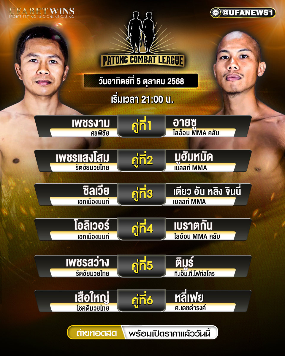 มวยวันนี้ ศึกป่าตองคอมแบต 05/10/68